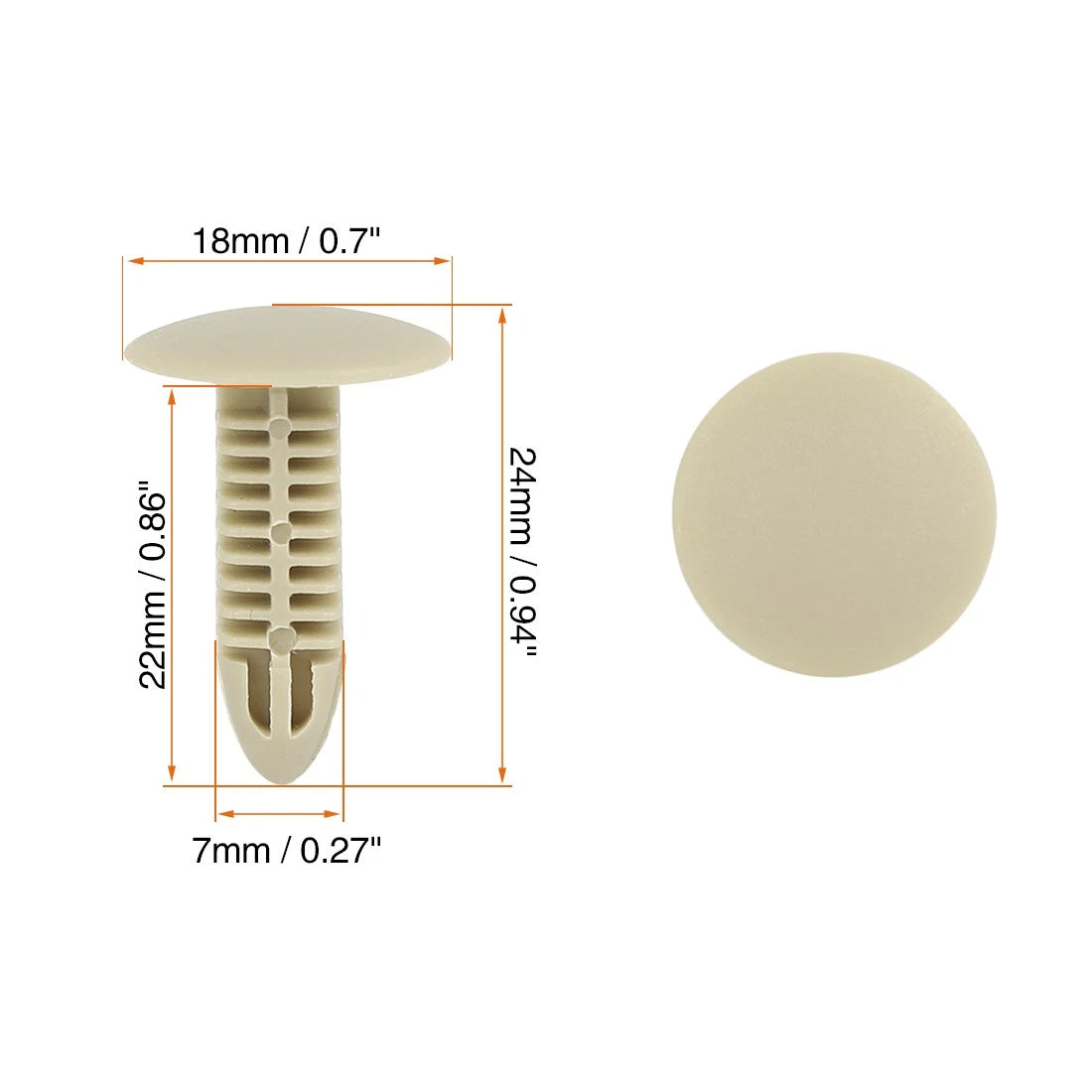 40pcs Plastic Bolt Rivets Fastener Bumper Retainer Clips Beige for Toyota