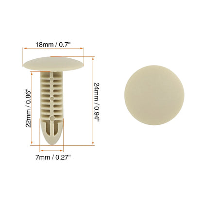 40pcs Plastic Bolt Rivets Fastener Bumper Retainer Clips Beige for Toyota
