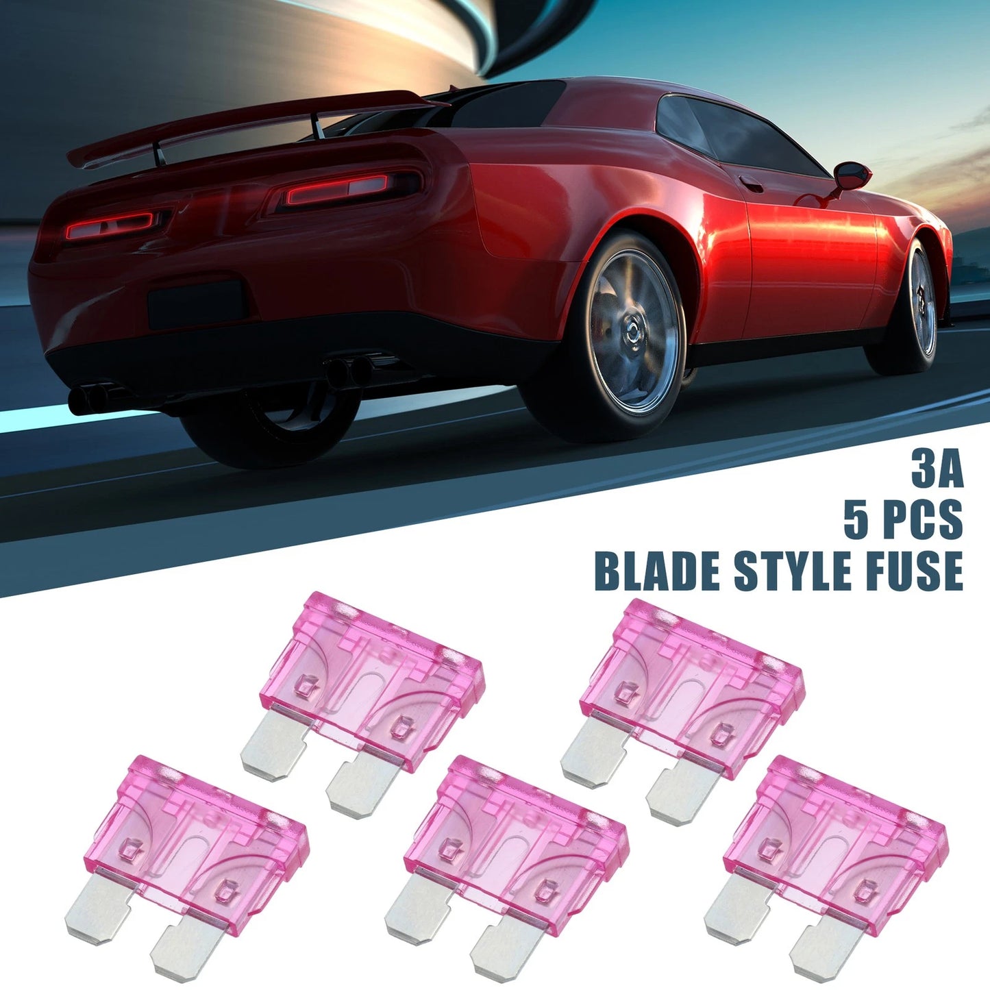 5pcs Blade Style Fuses 3A for Car