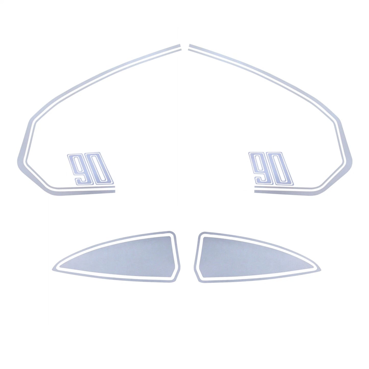Rear Pillion Seat Cowl for BMW R Nine T Pure (2014-2021) 1 Set Silver Stickers