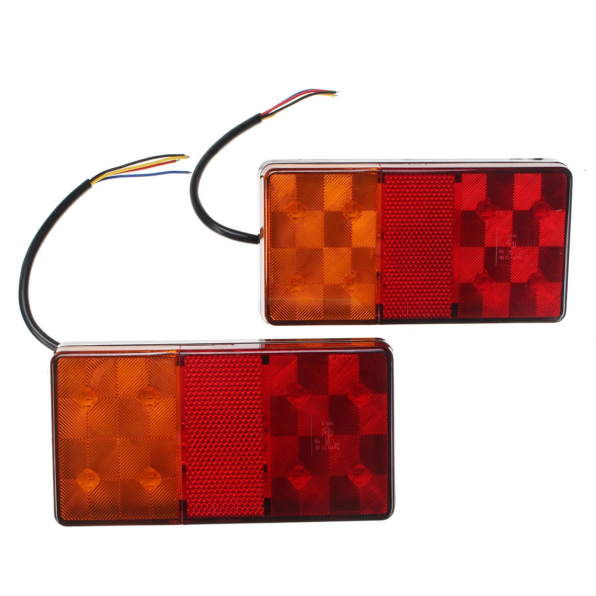 LED Tail Lights for Trailer Truck Brake/Rear Signals Amber+Red