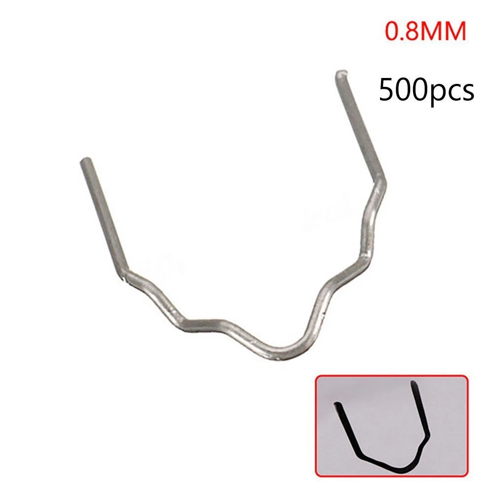 Staple / 0.8mm / 500Pcs Pre-cut Silver Stainless Steel V Style for Hot Stapler