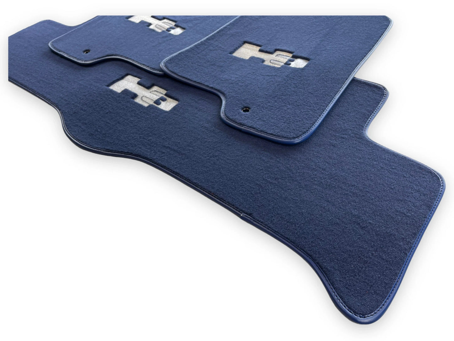 Tailored Dark Blue Floor Mats for Hummer H3 with H3 Emblem (2005-2010)