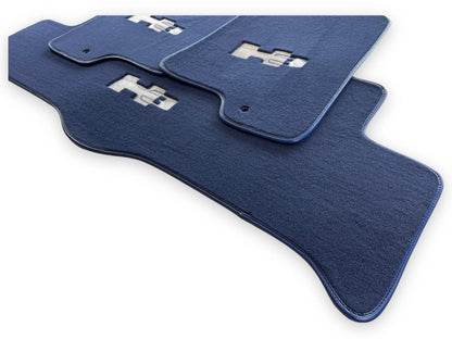 Tailored Dark Blue Floor Mats for Hummer H3 with H3 Emblem (2005-2010)
