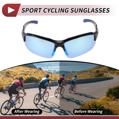 Motorcycle Riding Goggles Light Blue Lens Black Blue Frame Tri-acetel Cellulose