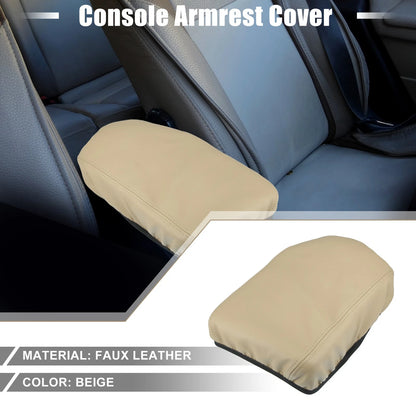 Car Center Console Armrest Cover for Honda Civic 2022-2023 Faux Leather Beige