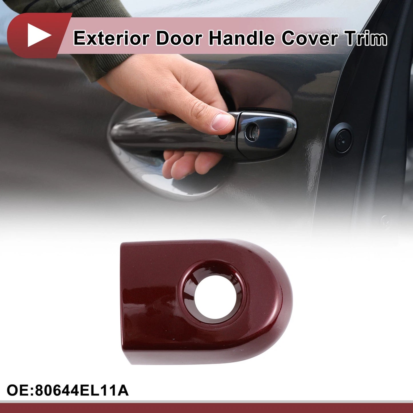 Red Exterior Door Handle Cover Trim for Nissan Versa (2007-2012)