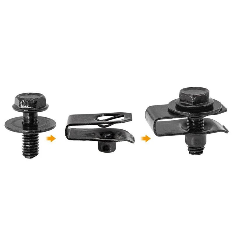 5 x Body Bolts & 5 x U-nut Clips for Engine Cover Undertray Splash Shield