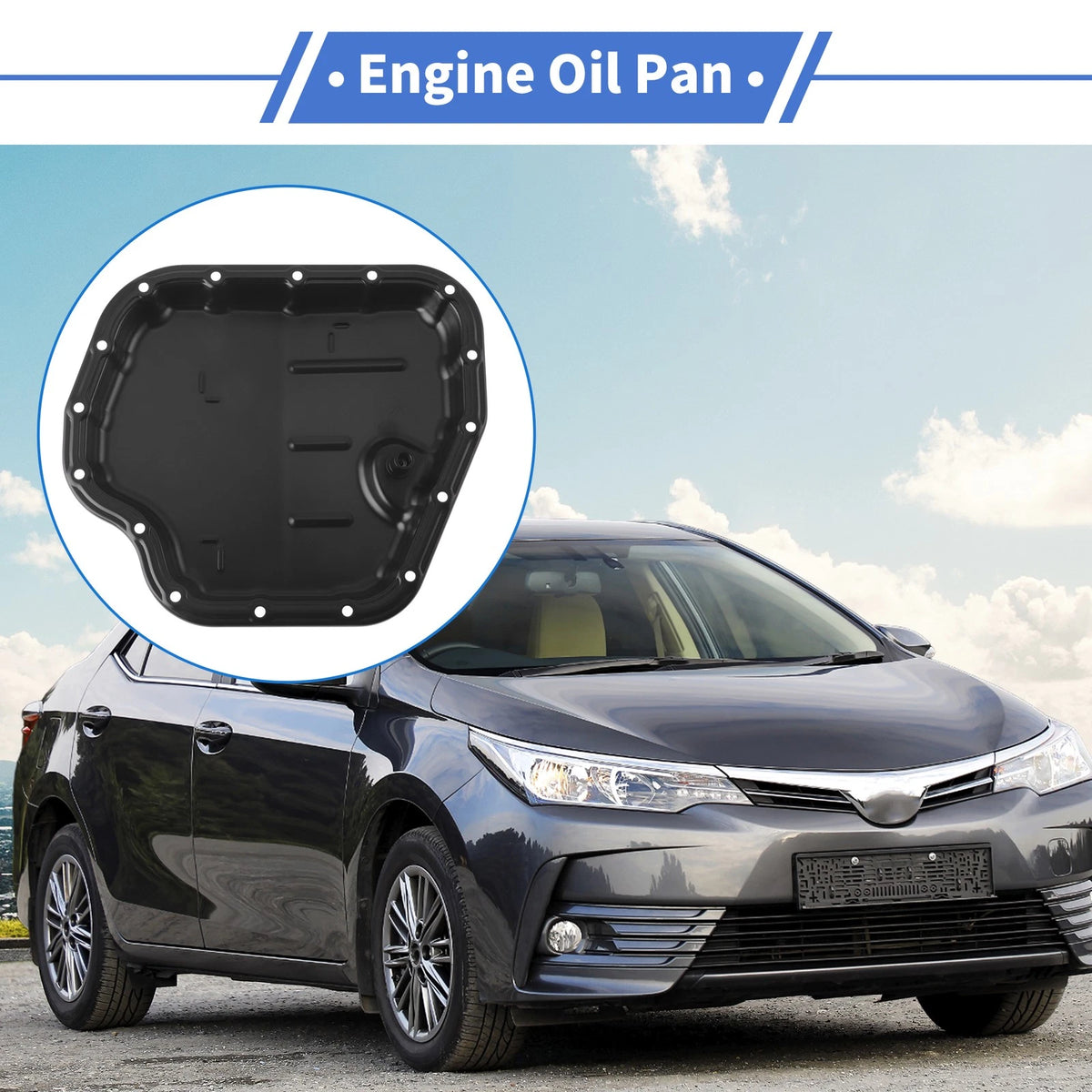 Engine Oil Pan for Toyota Corolla 2014-2022 Aluminum Alloy Black