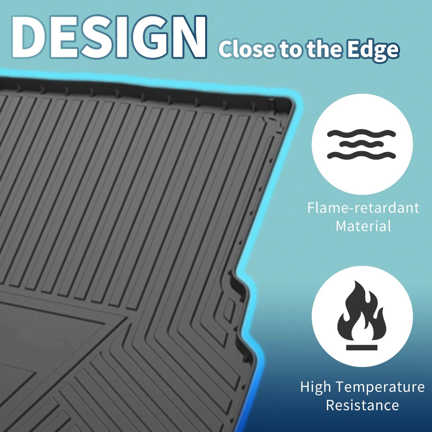 Flat Face Cargo Liner Rear Trunk Mat for Ford Fusion (2013-2020) 1 Pc