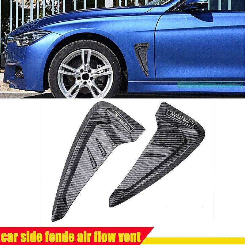 Carbon Fiber Side Hood Fender Air Flow Vent Stickers for BMW F30 F31 F32 F33