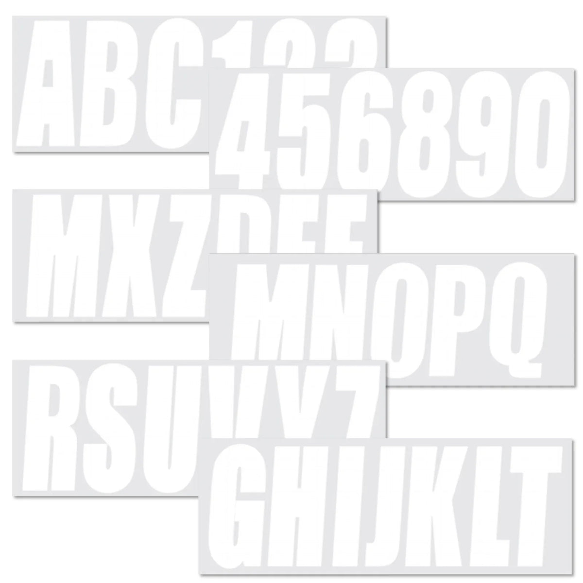Custom 3" Boat Registration Numbers & Letters Decal Stickers - White