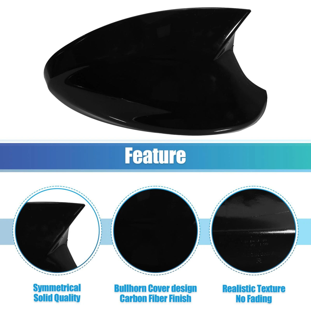 Black Rearview Side Mirror Cover Caps for BMW 330xi (2005-2006)
