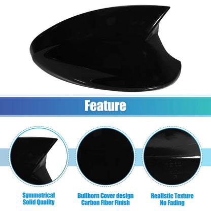 Black Rearview Side Mirror Cover Caps for BMW 330xi (2005-2006)
