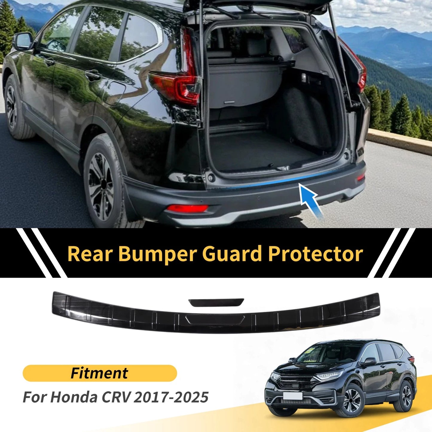 Rear Bumper Topper Black for Honda CRV (2017-2025) 1 Pcs