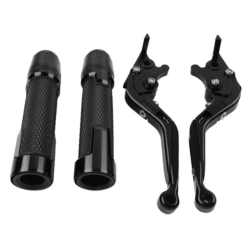 Black Extendable Brake Clutch Lever Grip Set for Honda CB1100 CB1300 (2013-2023)