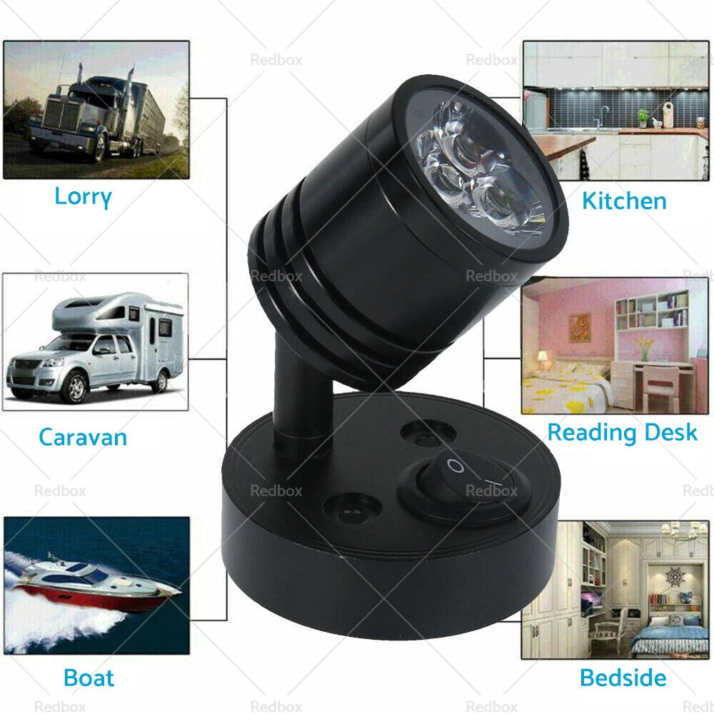 LED Interior Spot Reading Lights for Caravan Camper (12V)