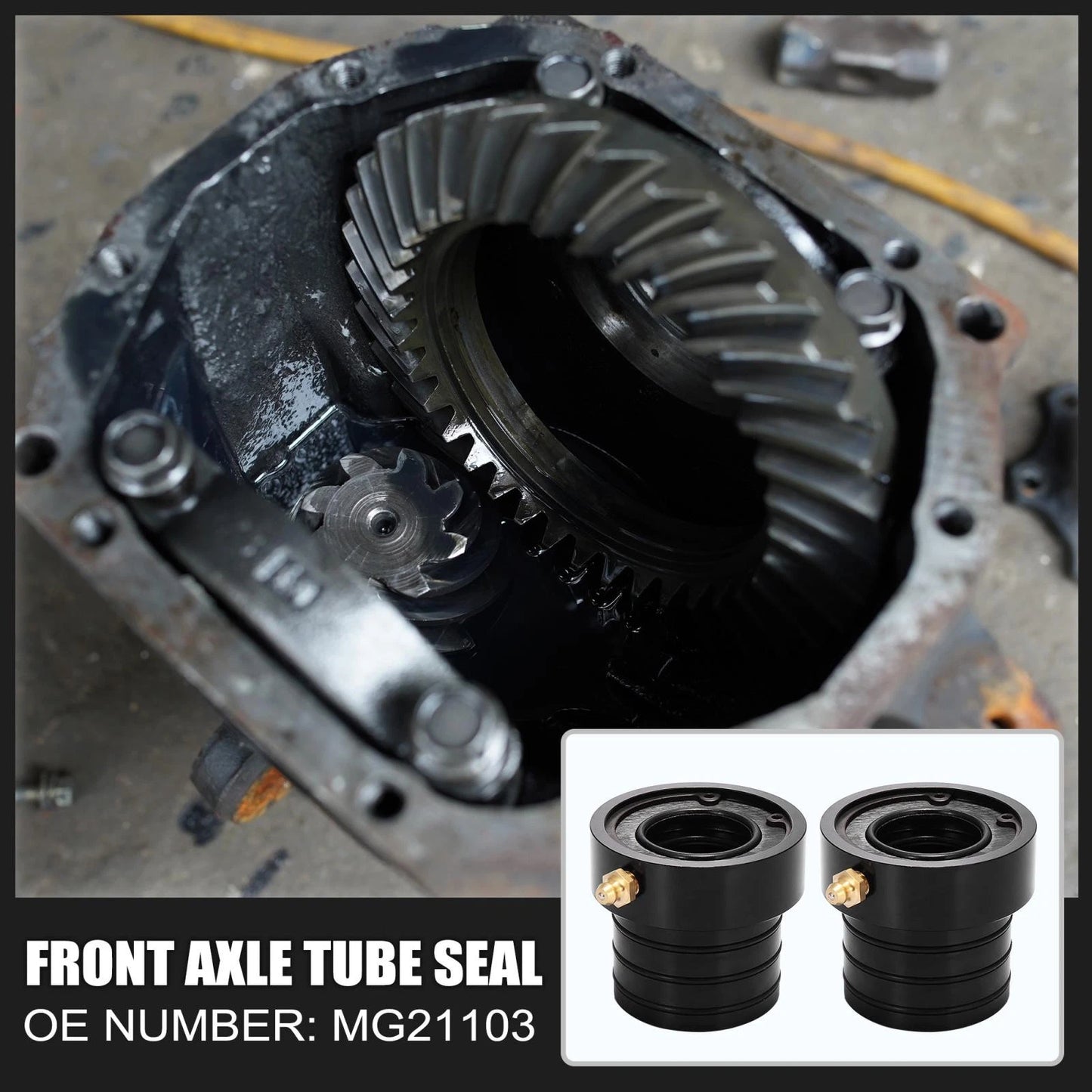2 x MG21103 Front Axle Tube Seals for Jeep Cherokee Wrangler TJ (1997-2006)