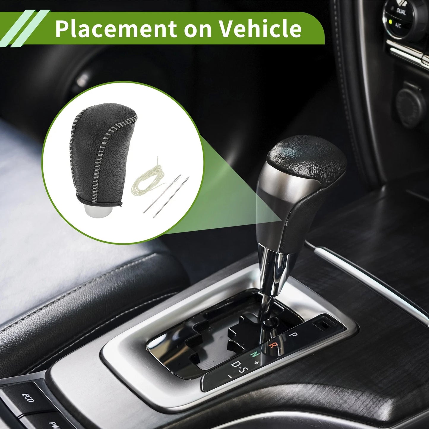1 Pc Gear Shift Knob Cover for Toyota Corolla Pebbled Black Beige (2009–2013)