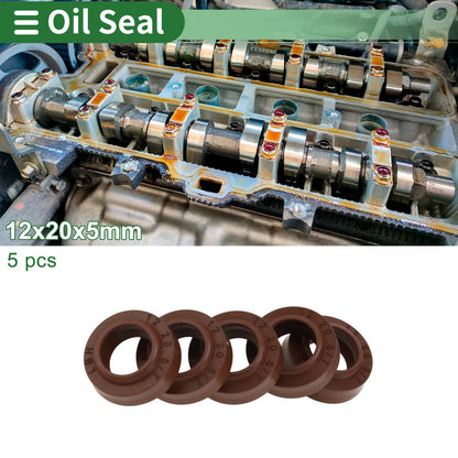 Oil Seal / 12x20x5mm / Seal Ring Rotary Shaft FKM Rubber for