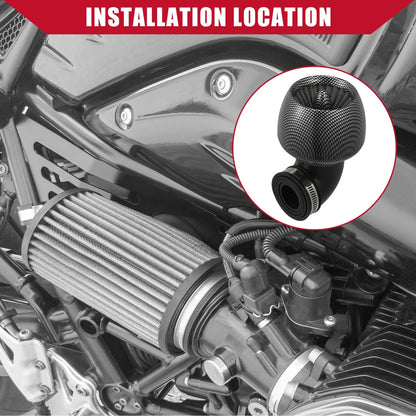 Air Cleaner Filter / 2.8-4.8cm 90 Degree / Carbon Fiber Pattern for Motorcycle