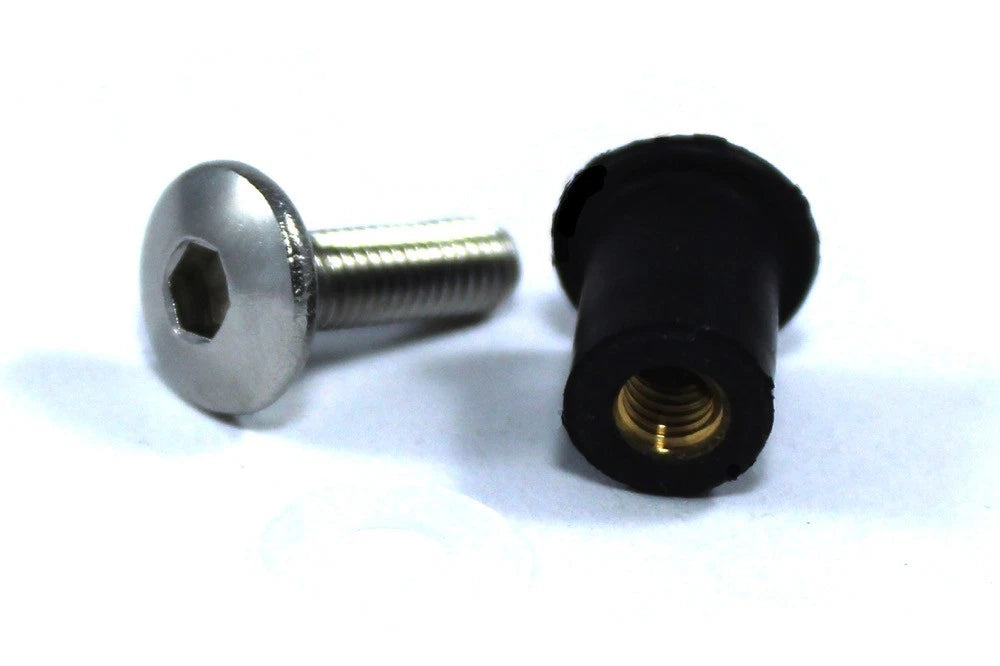 Bolts + Well Nut x6 Stainless Steel Rubber for Yamaha Wind Screen