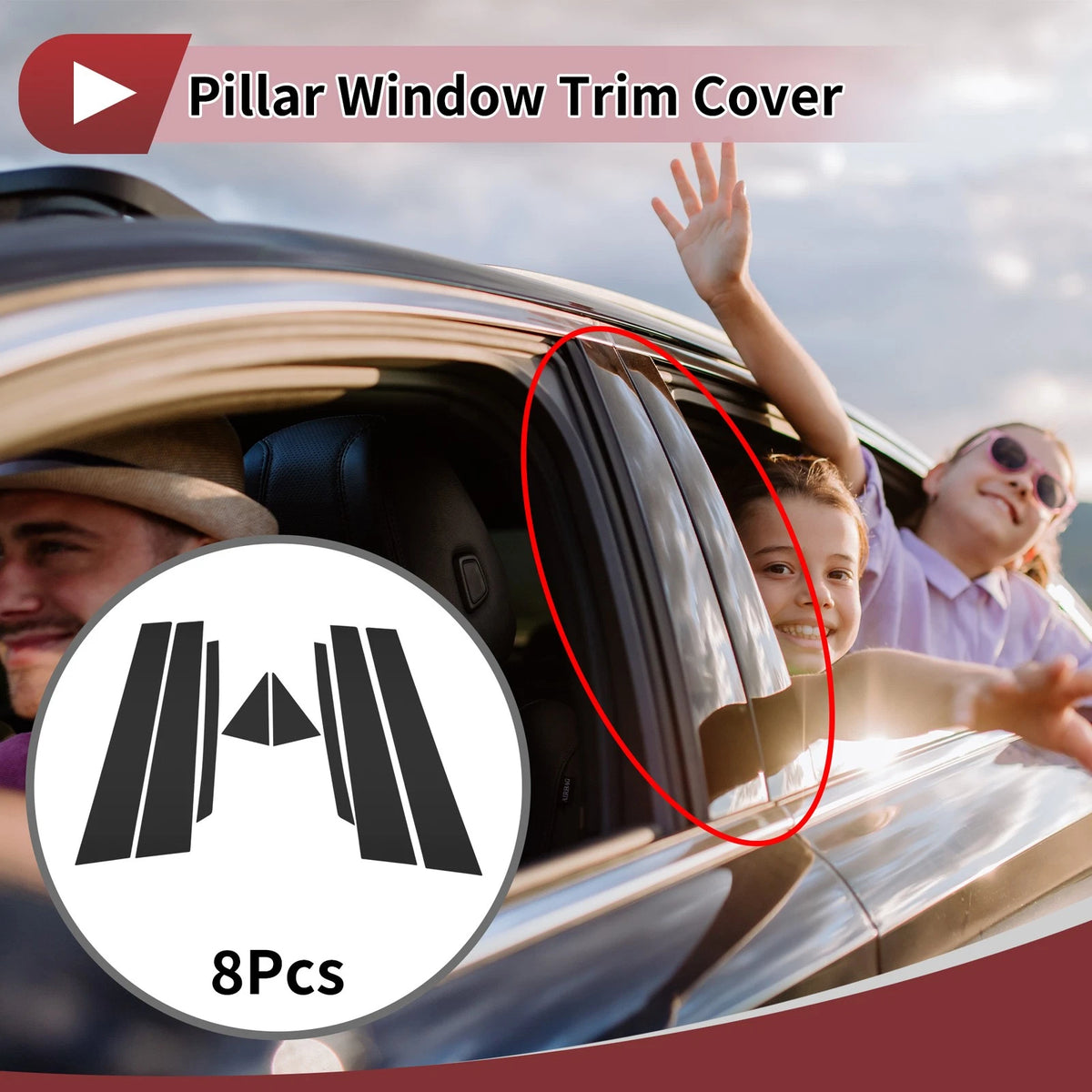 Door Pillar Window Trim for Nissan Teana 2002-2007 Black Left Right