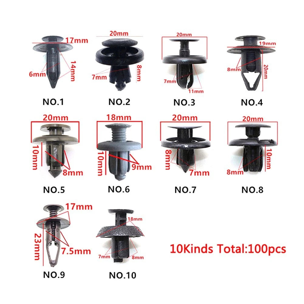 Trunk Screw Rivets Set for Car Bumper Fender Plastic Fasteners Clip
