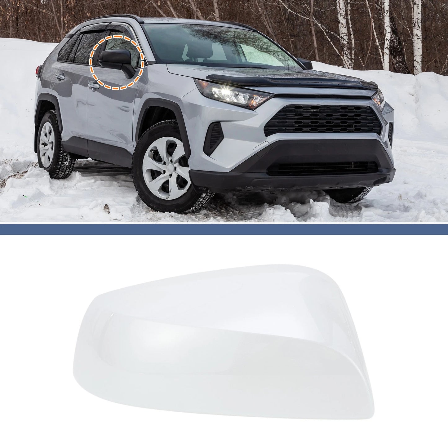 Driver Side Mirror Cover Cap for Toyota RAV4 LE (2019-2023)
