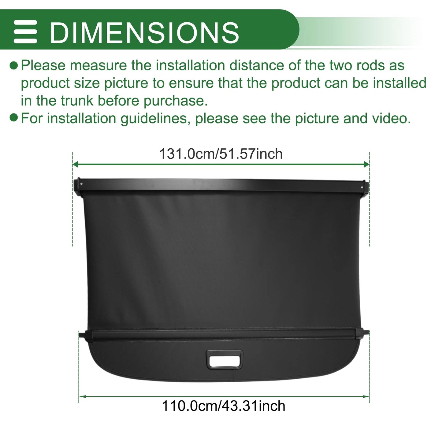 Cargo Cover for Peugeot 2008 (2013-2023) Black
