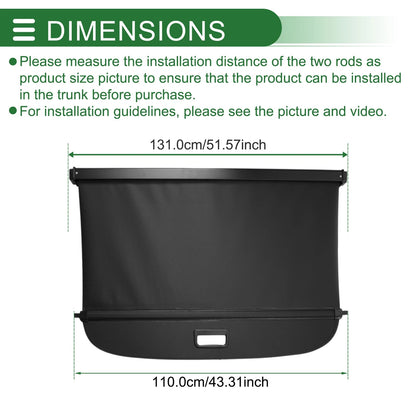 Cargo Cover for Peugeot 2008 (2013-2023) Black