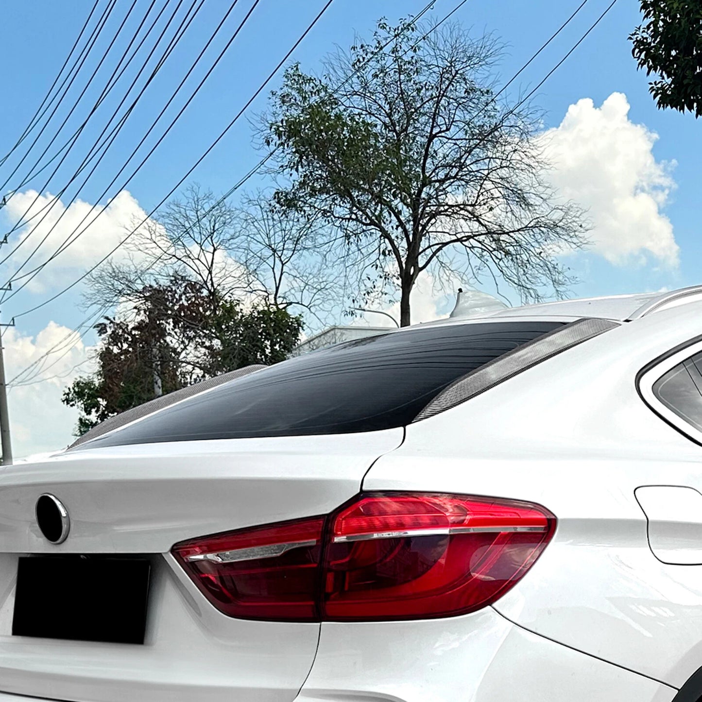 Rear Spoiler Lip Trim for BMW X6 F16 (2015-2019) Carbon Fiber Look