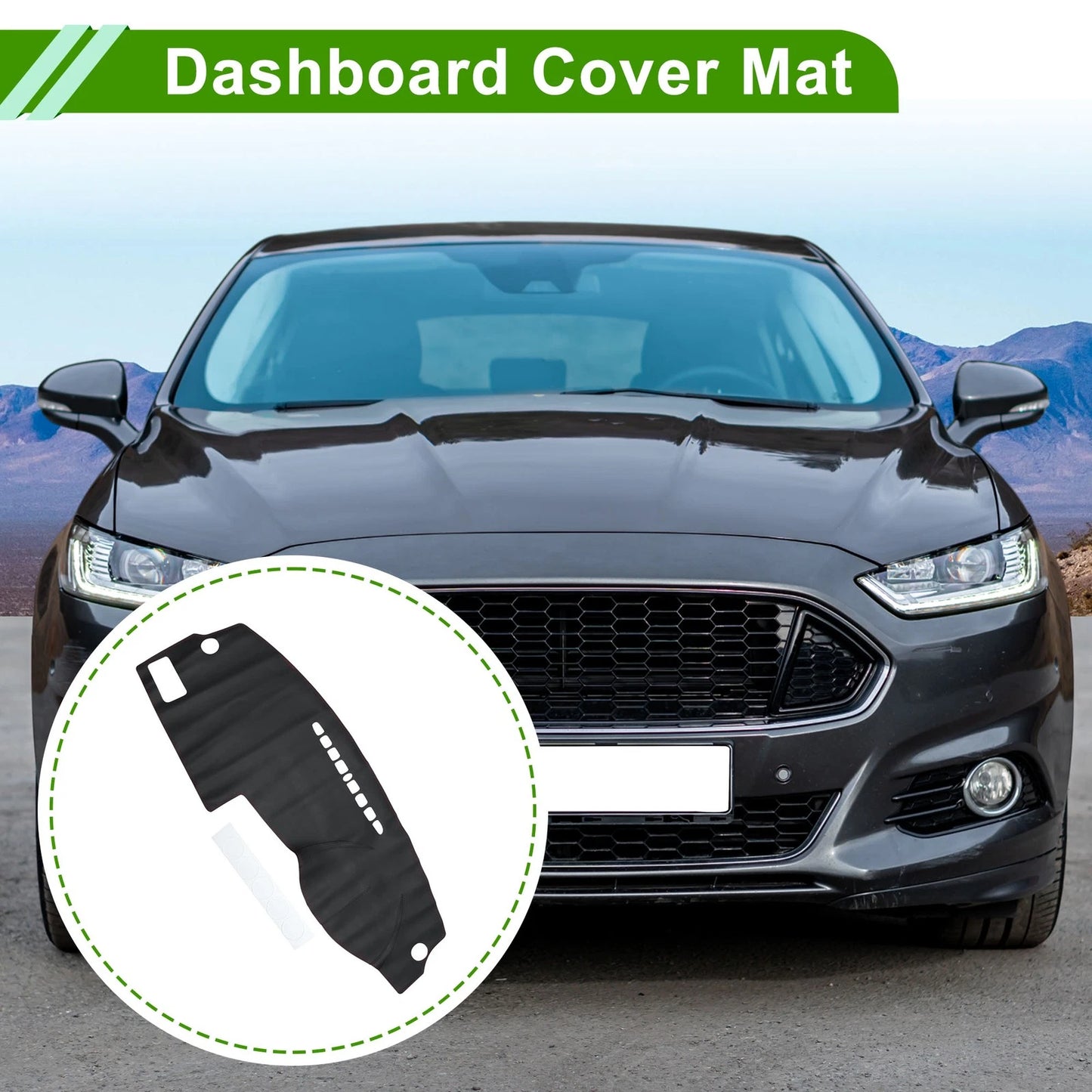 Dashboard Cover Mat for Ford Mondeo (2004-2012) - Black Red Carpet