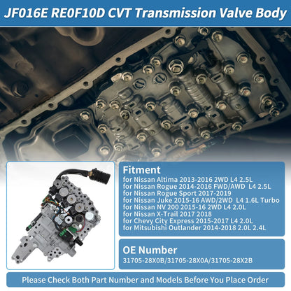 Transmission Valve Body W/ Solenoid for Nissan JF016E RE0F10D (2007-2012)