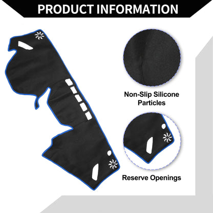 Dashboard Cover Mat for Subaru Forester 2018-2024 Black Blue 1 Set