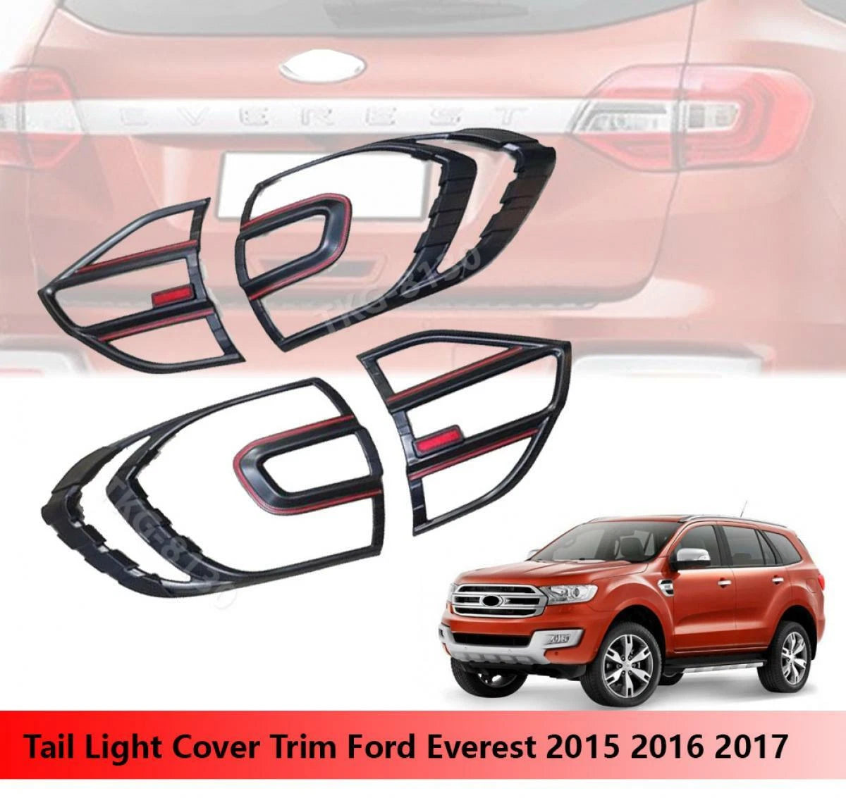 Black Tail Light Cover for Ford Everest (2015-2017)