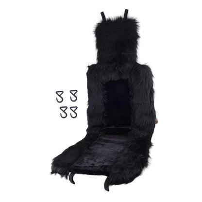 Soft Plush Front Seat Cover for Universal Car - Black