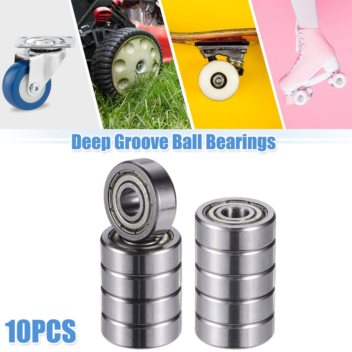 10x 604ZZ 4x12x4mm Double Metal Shield Single Row Deep Groove Ball Bearings