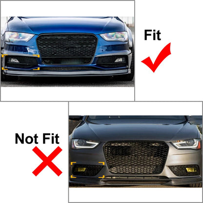 Honeycomb Front Bumper Fog Light Grille Covers for Audi A4 B8.5 (2013-2016)