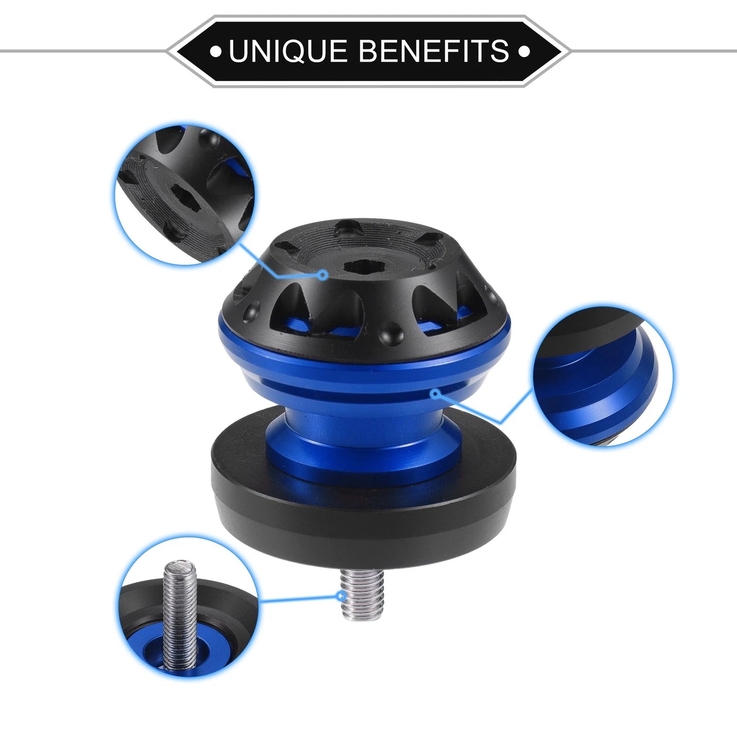 1 Pair Swingarm Spools 6mm M6x1.0 for Motorcycles Aluminum Alloy Blue Black