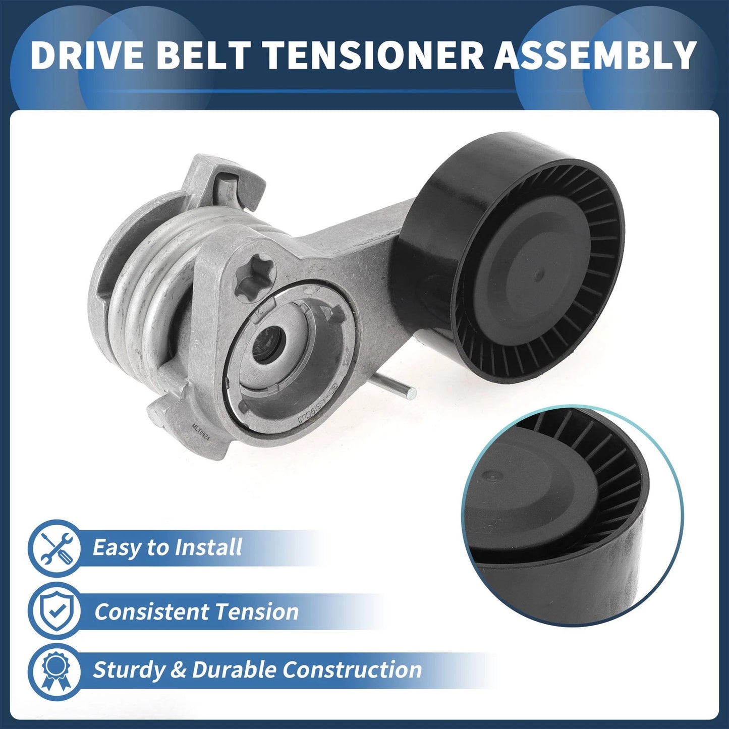 Belt Tensioner for BMW 128i Base 3.0L L6 (2008-2013) - Durable Metal Component