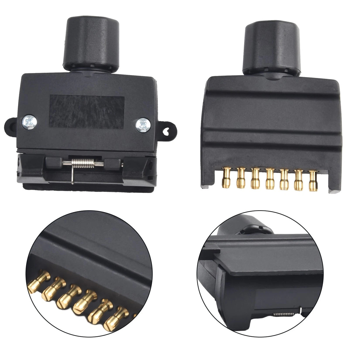 Heavy Duty 7-Pin Flat Trailer Adapter Connector for Boats and Trailers