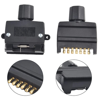 Heavy Duty 7-Pin Flat Trailer Adapter Connector for Boats and Trailers
