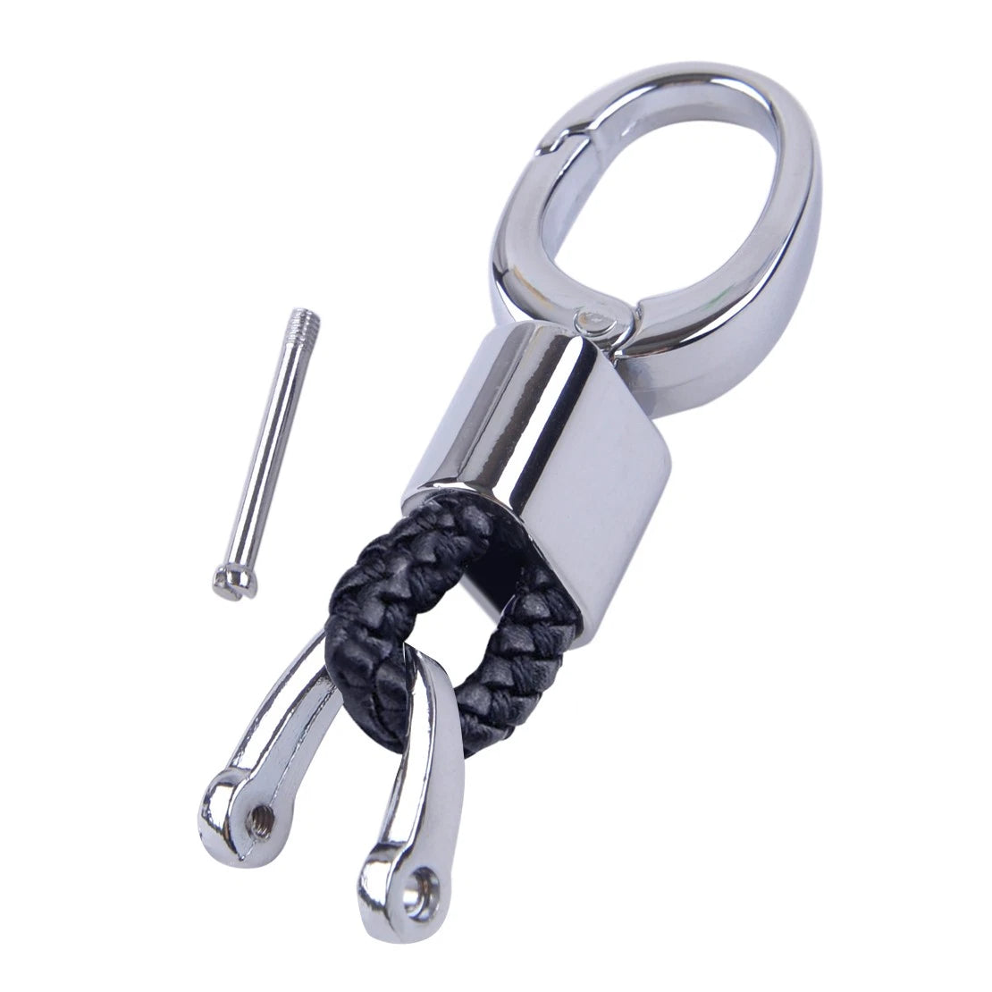 Black Braided Keychain Holder for Keyring Buckle