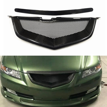Front Bumper Grille Carbon Fiber Black for Acura TL (2007-2008)