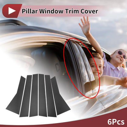 6 Pcs Car Door Pillar Trim for Honda CR-V (2012-2016) Black Carbon Fiber