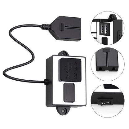Battery Clamp USB Charger Dual Ports for Motorcycle