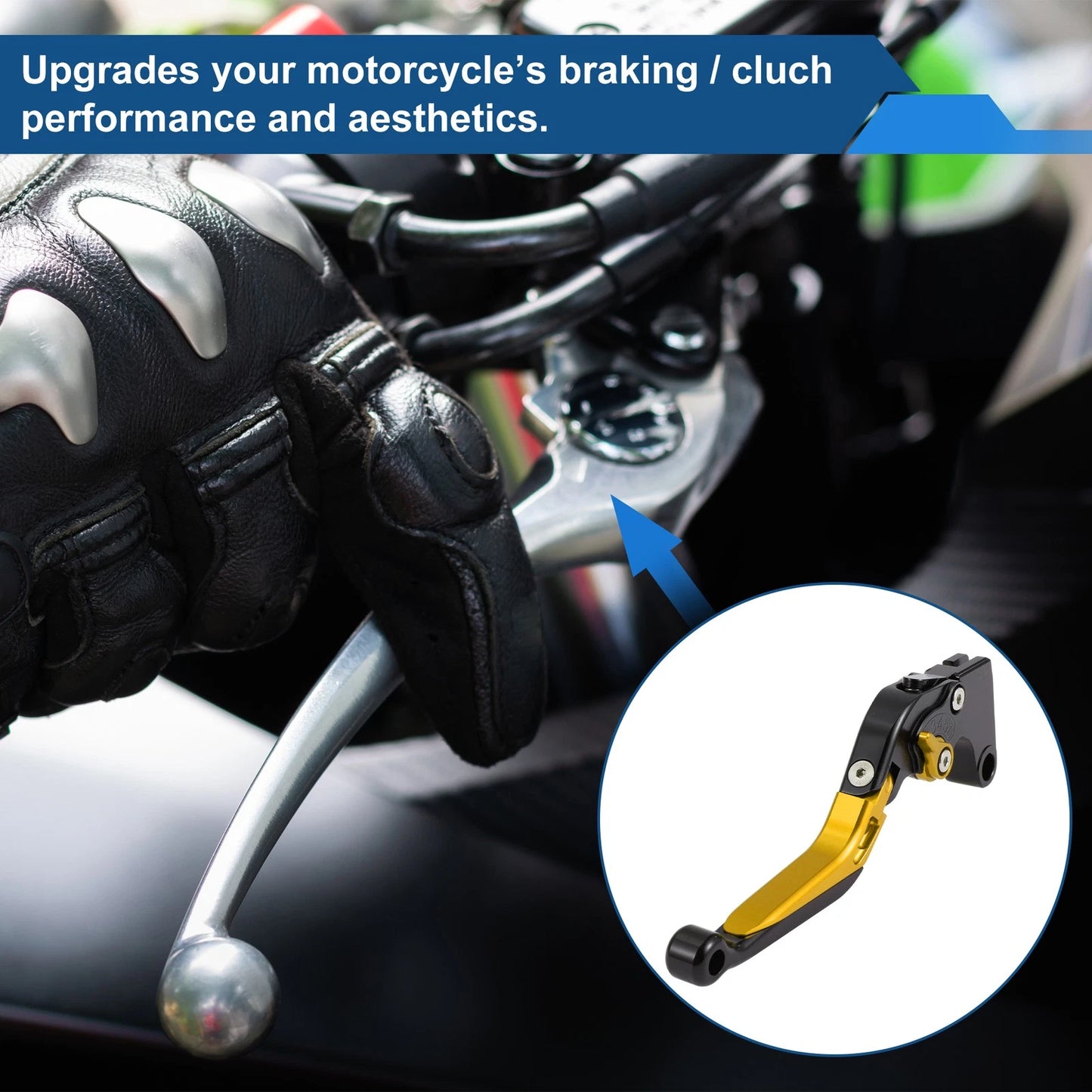 Brake Clutch Levers for Yamaha YZF R1 Black Gold Tone