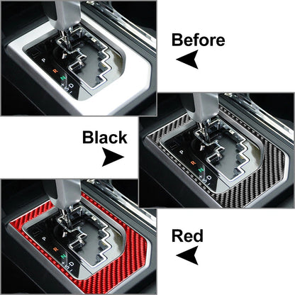 Black Carbon Fiber Gear Shift Panel Cover Trim for Toyota Tundra (2014-2021)