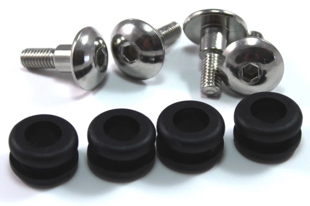 4x M6 Stainless Rear Lower Fairing Shoulder Screws & Washers for Suzuki